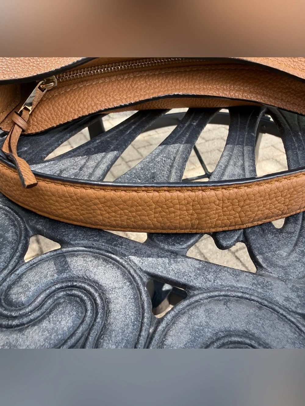 Kate Spade Zippy Convertible Crossbody Bag Warm Gingerbread Pebbled Leather